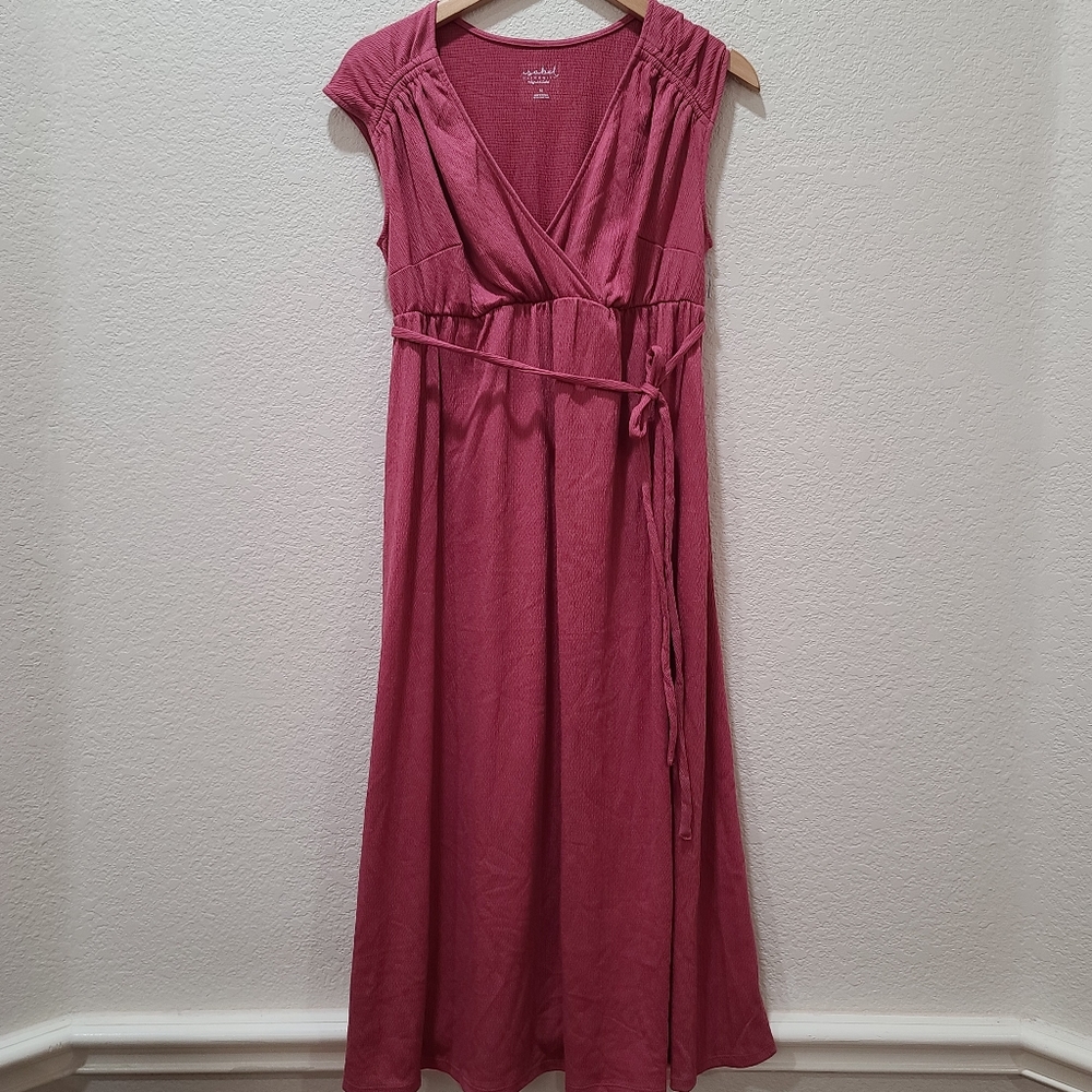 Isabel Maternity by Ingrid & Isabel Sleeveless Wrap Maxi Dress in Rose